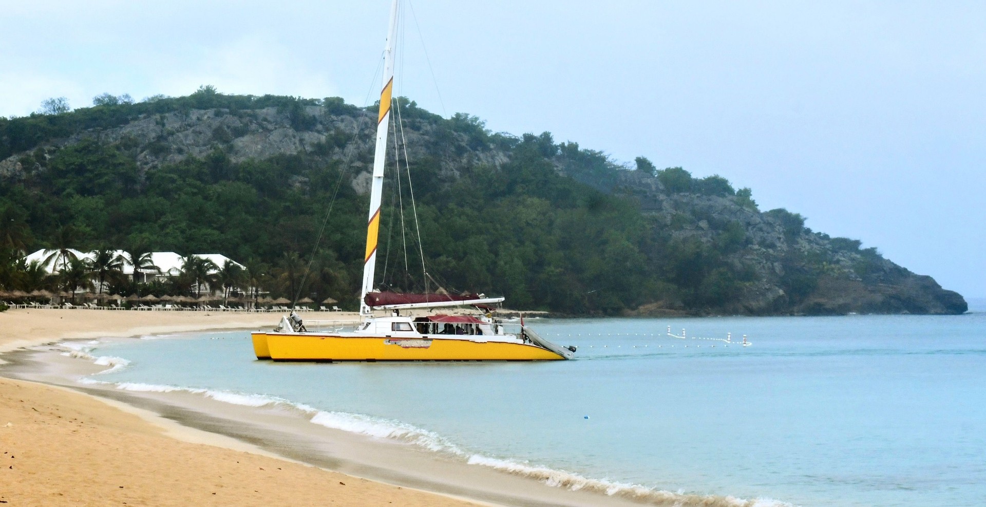 Catamaran Meeting the Guests For a Caribbean Cruise